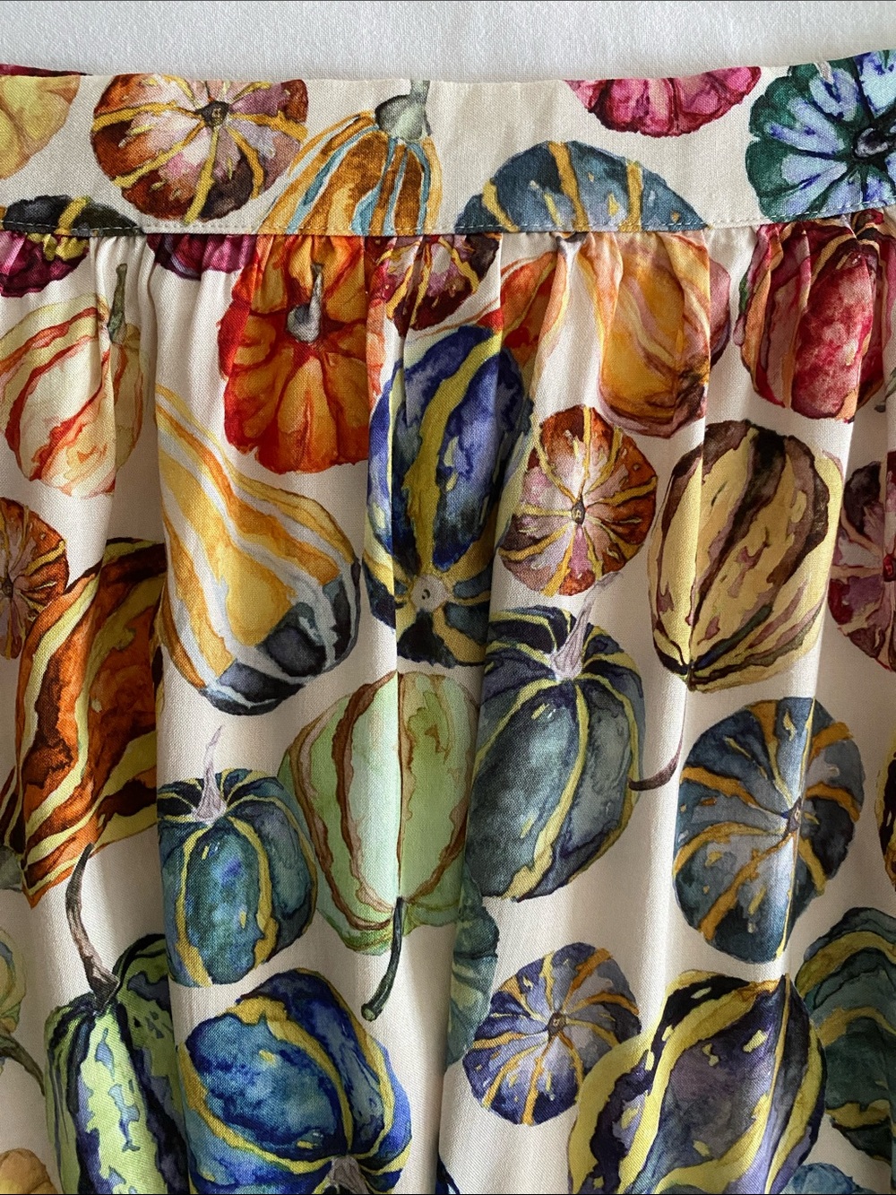 ModCloth Fall Colourful Pumpkins Gourds Print Midi Skirt Full gathered Size XL - Picture 3 of 13